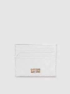 GUESS Women Brand Logo Textured Card Holder with Quilted Detail