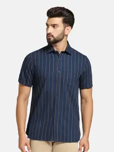 Blackberrys India Slim Fit Striped Twill Weave Cotton Casual Shirt