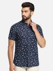 Blackberrys India Slim Fit Floral Printed Twill Cotton Casual Shirt