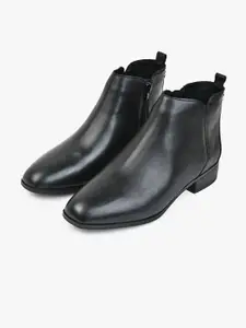 ALDO Women VERITY Block Heeled Leather Mid-Top Regular Boots