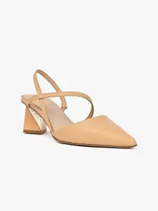 ALDO Suzette Pointed Toe Leather Block Heel Pumps