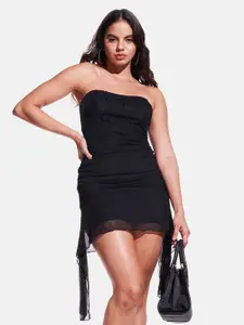 IZF Embellished Strapless Ruched Bodycon Dress