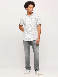 Pepe Jeans Floral Printed Cotton Linen Casual Shirt