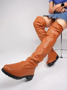 JM Looks Women High-Top Above Knee Length Platform Heel Regular Boots