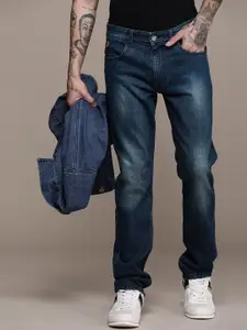 WROGN Men Straight Fit Light Fade Stretchable Mid-Rise Jeans