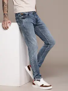 WROGN Men Mid Rise Slim Fit Heavy Fade Stretchable Jeans