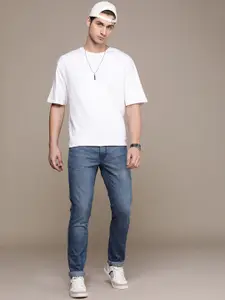 WROGN Men Slim Fit Heavy Fade Stretchable Jeans