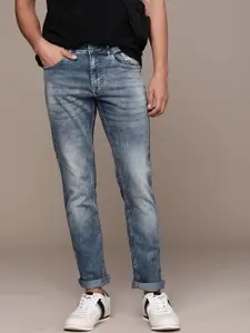 WROGN Men Straight Fit Heavy Fade Stretchable Jeans