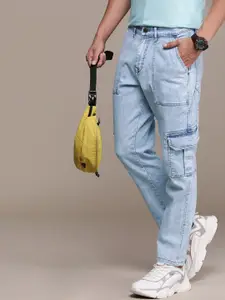 WROGN Men Cargo Fit Light Fade Stretchable Jeans