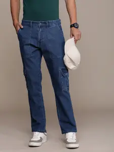 WROGN Men Light Fade Stretchable Cargo Jeans