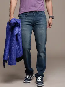 WROGN Men Mid Rise Regular Fit Light Fade Stretchable Jeans