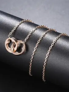 Fashion Frill Rose Gold-Plated Stainless Steel Necklace