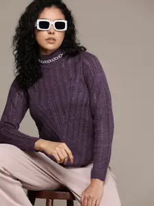 Roadster Women Cable Knit Pullover