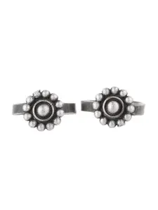 Infuzze Set Of 2 Silver Plated Adjustable Toe Rings