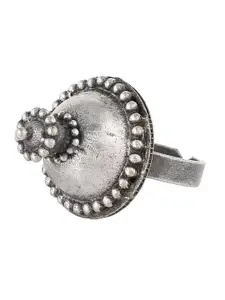 Infuzze Silver Plated Oxidised Finger Ring