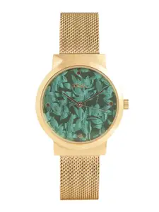TEAL BY CHUMBAK Women Printed Dial & Metal Straps Analogue Watch 8907605129520