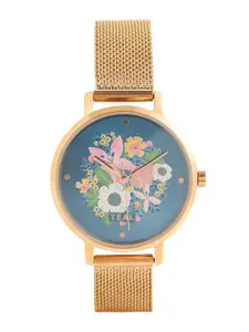 TEAL BY CHUMBAK Women Printed Dial & Metal Straps Analogue Watch 8907605124846