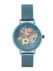 TEAL BY CHUMBAK Women Printed Dial & Metal Straps Analogue Watch 8907605124839