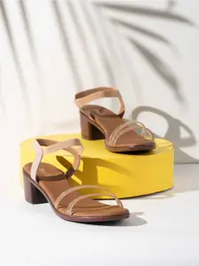 Inc 5 Double Straps Open Toe Block Heels