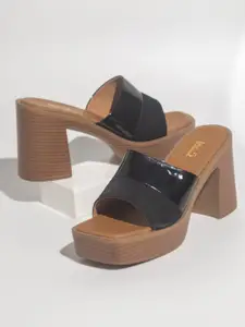 Inc 5 Textured Open Toe Platform Heels