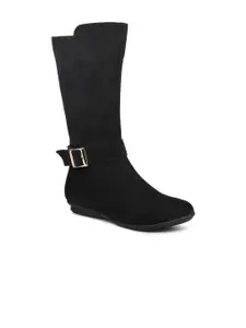 Inc 5 Solid  Knee High Boots With Buckle Detail