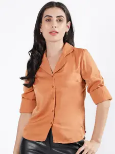 ELLE Boxy Cuban Collar Casual Shirt