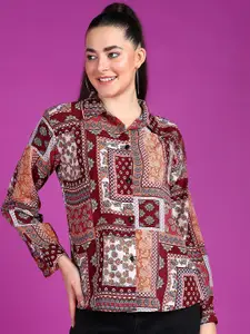 Popwings Smart Ethnic Motifs Printed Casual Shirt