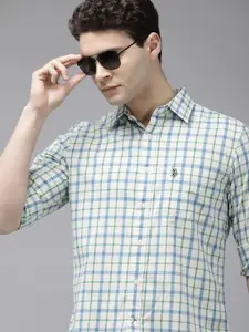 U.S. Polo Assn. Pure Cotton Tailored Fit Opaque Checked Casual Shirt
