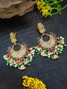 GRIIHAM Gold-Plated Contemporary Temple Jhumkas