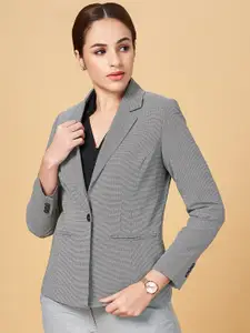 Annabelle by Pantaloons Self Design Notched Lapel Collar Single-Breasted Formal Blazer