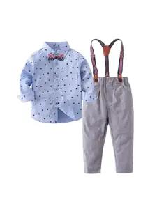 StyleCast Boys Blue Conversational Printed Shirt with Trousers