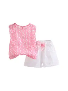 StyleCast Girls Pink Printed Top With Shorts