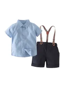 StyleCast Boys Blue Printed Shirt with Shorts