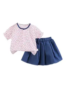 StyleCast Girls Printed Top with Skirt