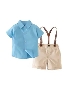 StyleCast Boys Blue Short Sleeves Shirt with Shorts