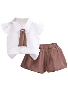 StyleCast Girls Khaki Shirt with Shorts