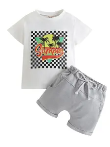StyleCast Boys Grey Printed T-shirt with Shorts