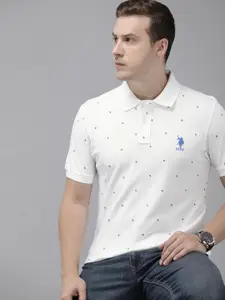 U.S. Polo Assn. Printed Polo Collar Pure Cotton Slim Fit T-shirt
