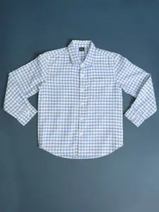 Hoop Boys Regular Fit Gingham Checks Cotton Casual Shirt