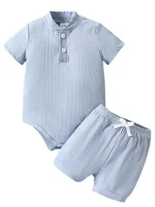 StyleCast Boys Blue Striped Top With Shorts