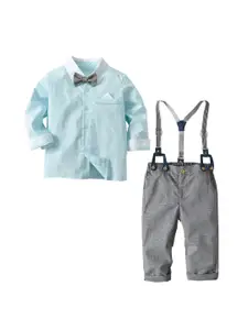StyleCast Boys Shirt Collar Shirt with Trousers And Suspenders