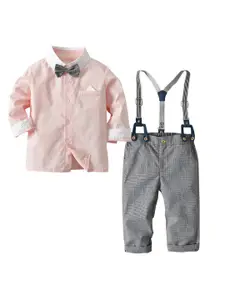 StyleCast Boys Pink & Grey Shirt with Trousers