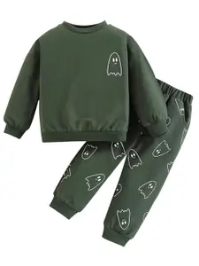 StyleCast Infant Boys Green Graphic Printed Top with Trousers