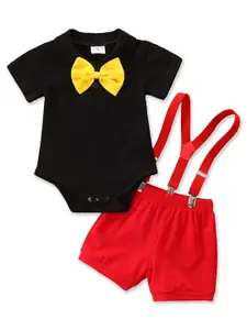 StyleCast Boys Black & Red Top with Shorts
