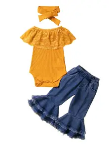 StyleCast Girls Yellow Boat Neck Sleeveless Pure Cotton Top With Palazzo