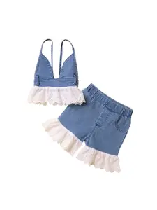 StyleCast Girls Blue Top with Shorts