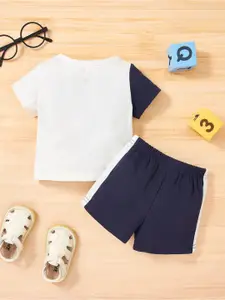 StyleCast Girls White Colourblocked Top with Shorts