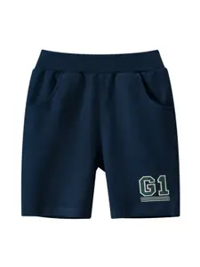 StyleCast Boys Navy Blue Mid-Rise Regular Fit Rapid Dry Cotton Shorts