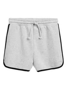 StyleCast Girls Grey Melange Skinny Fit Mid-Rise Rapid Dry Cotton Regular Shorts
