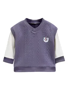 StyleCast Boys Purple V-Neck Regular Sweatshirt